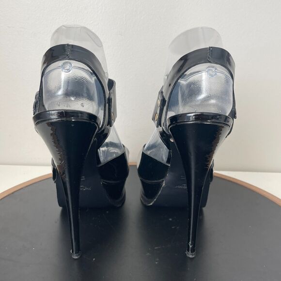 Yves Saint Laurent Heels Women 40 Black Patent Leather Platform Stiletto Italy‎ - Picture 13 of 16
